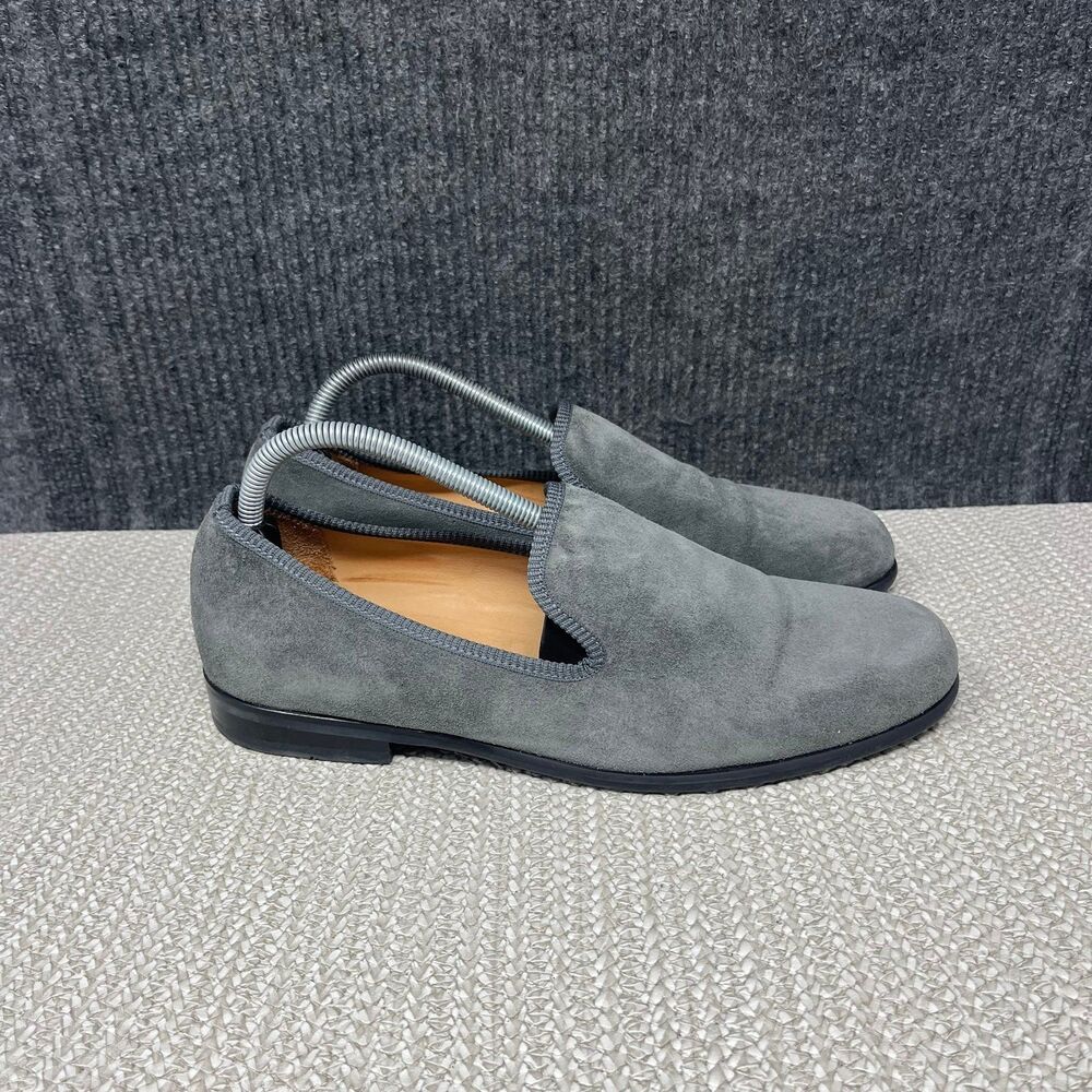 Duke + Dexter Suede Loafers Grey Slip On Casual Dress Shoes Mens 9 UK / US 10